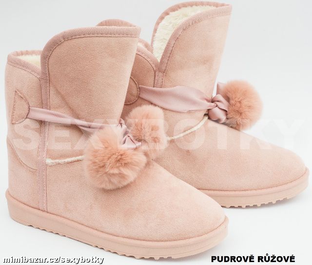 Pudrově růžové válenky vel. 36, 38, 39 - I ČERNÉ