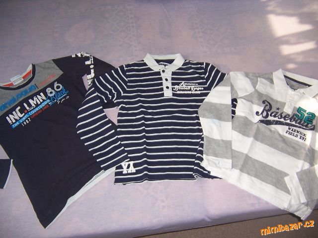 3x triko na donošení 128-134