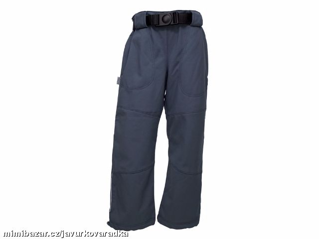 Dětské softshellové kalhoty - zvýšený pas - ŠEDÉ