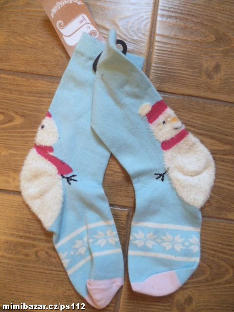 NOVÉ vánoční ponožky se sněhulákem vel. 34/35