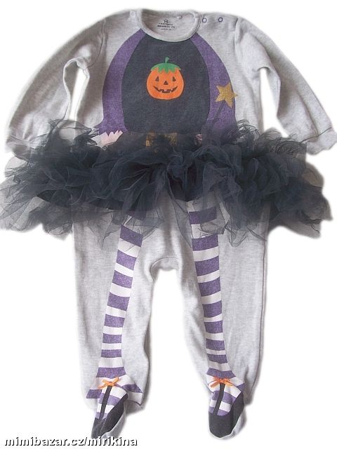 Karnevalový overal s čarodějnicí a tutu sukní