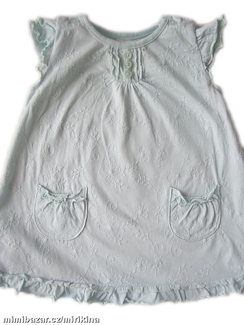 Světlounce šedozelenkavé vyšívané šatičky