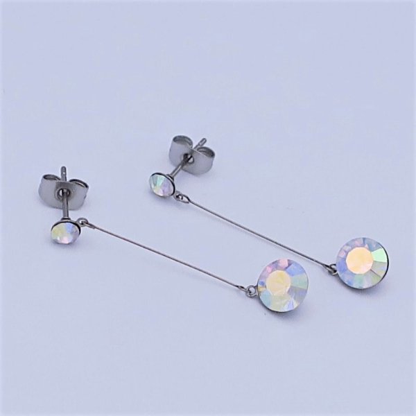 Náušnice-chir. oceli se zirkony výběr barev-SKLAD