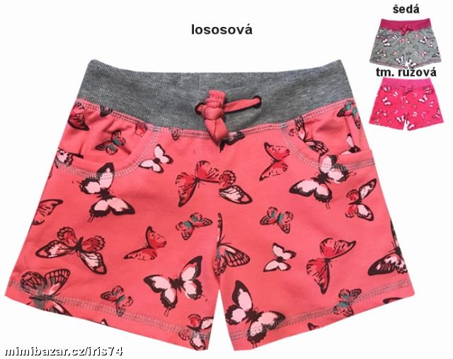 Krásné motýlkové dívčí kraťásky