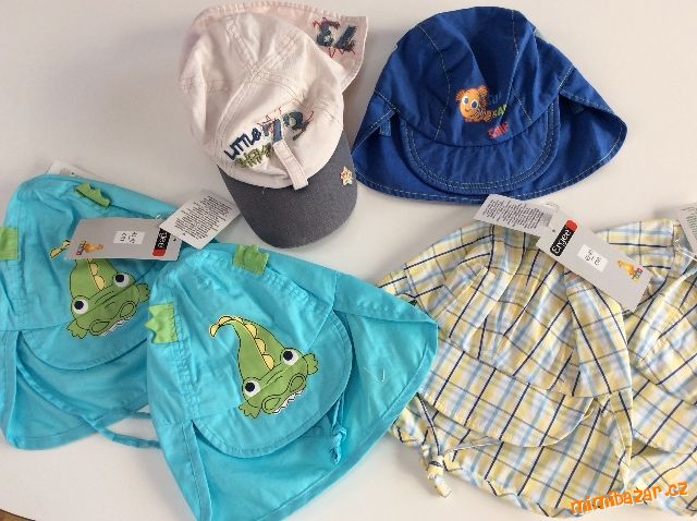 Letní čepice kšiltovky s ochranou na krk 2-4 roky