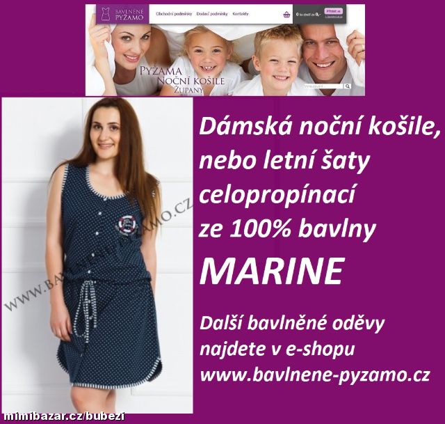 Dámská noční košile MARINE, či šaty celopropínací