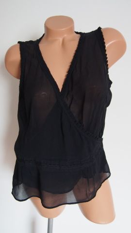 Warehouse černý luxusní top V.44 XL hedvábí