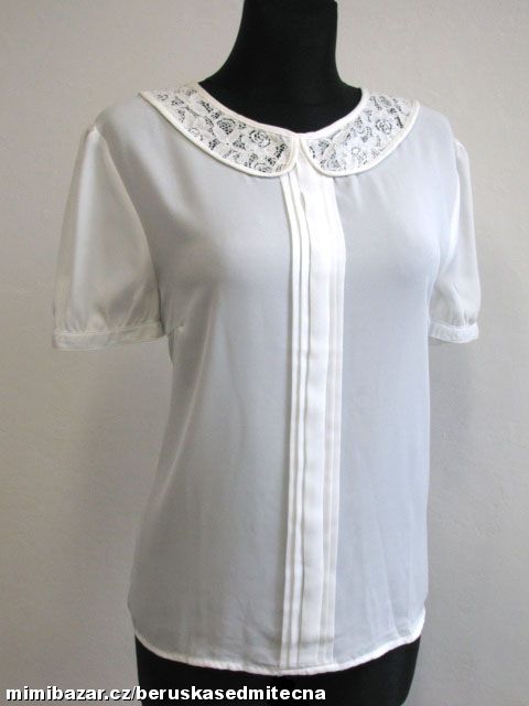 T41 BÍLÁ BLŮZKA S KRAJKOU**MINT&BERRY**VEL.XL**