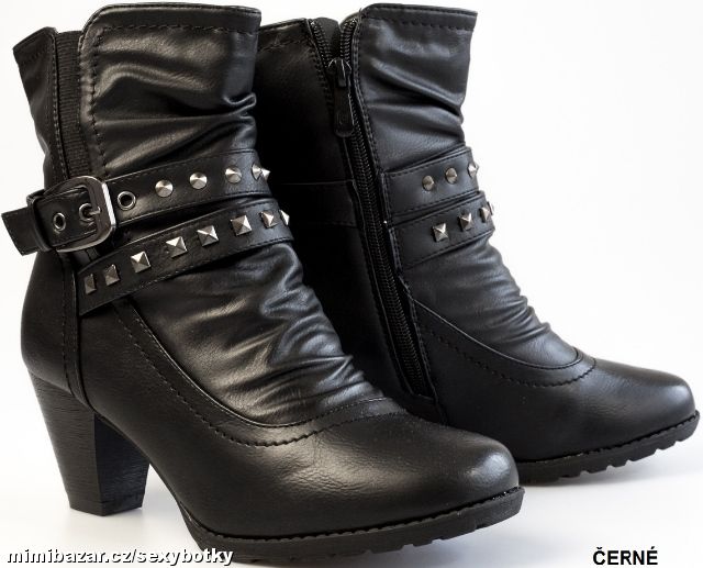Černé kotníčkové zimní kozačky v. 36 - 349kč