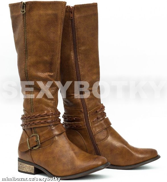 Hnědé zimní kozačky vel. 36, 37, 38, 39, 40 - 499kč