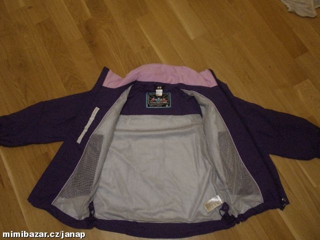 Fialová outdoorová bunda H&M 7-8 let
