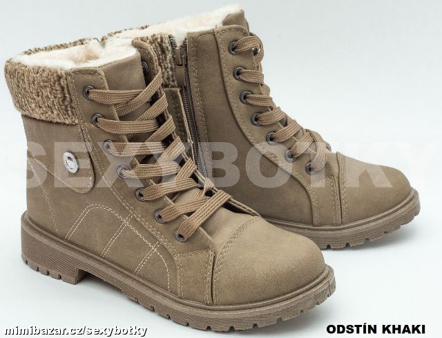 Zimní Khaki farmářky 36, 37, 38, 39, 40 - 8 BAREV