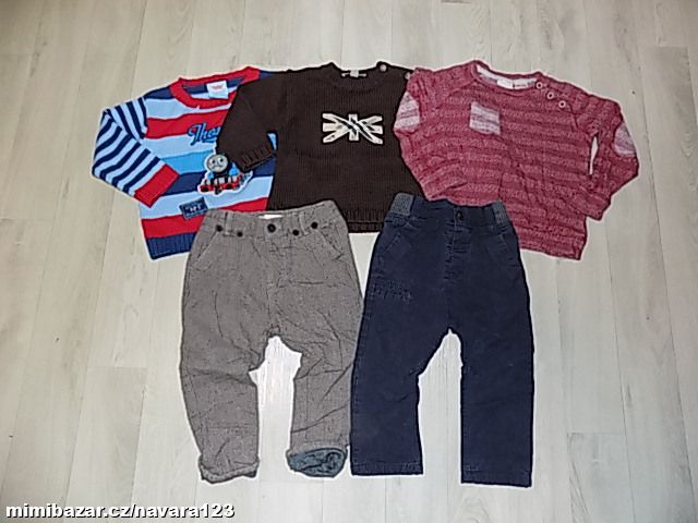 Podšité plátěné kalhoty, plátáky Next, košile Nutme