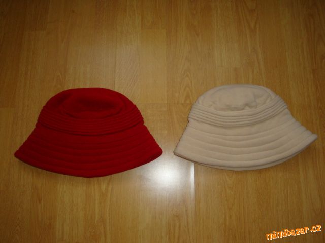 klobouk tmavě červený + béžový