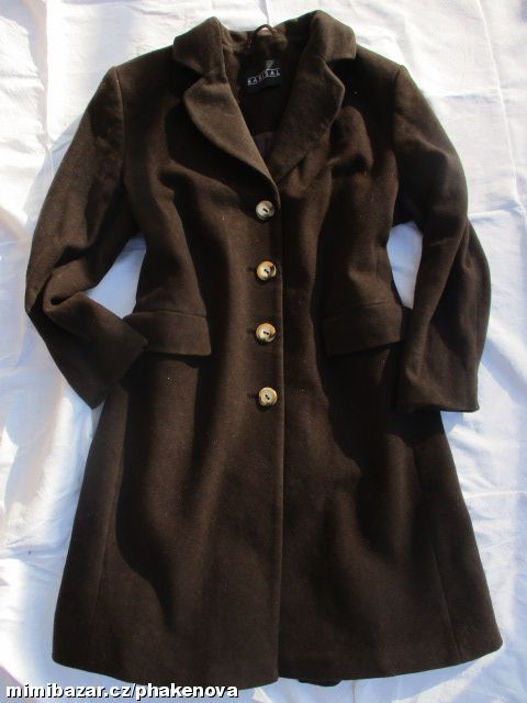 čokoládově hnědý kabát s kašmírem * Barisal * 40
