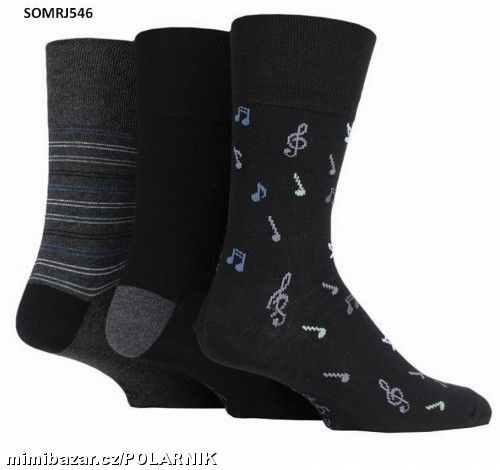 Trojpak pánských ponožek s lemem GENTLE GRIP