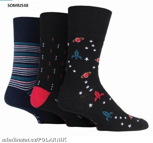 Trojpak pánských ponožek s jemným lemem