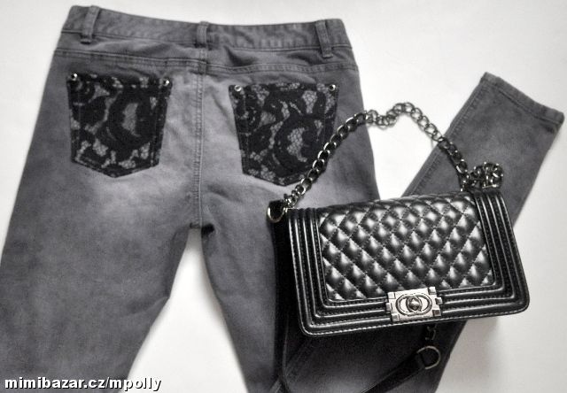 LUXUSNÍ ŠISOVANÉ DŽÍNY MICHAEL KORS KAPSY KRAJKA s