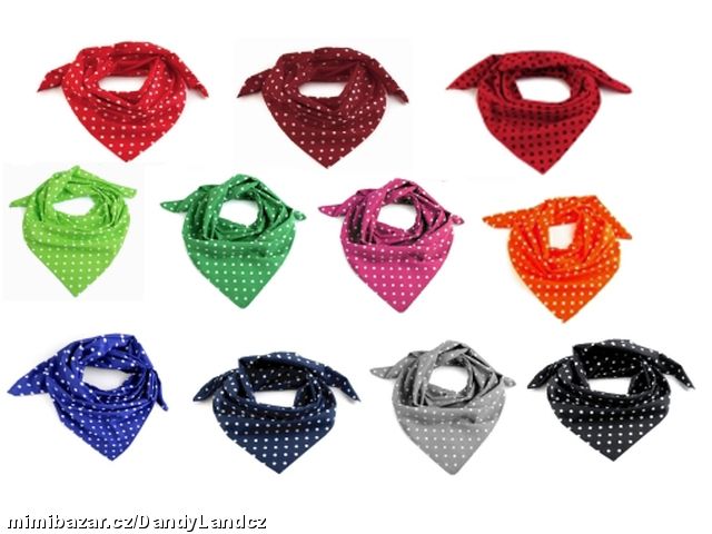 Bavlněný šátek s puntíky 7mm
