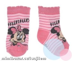 Kojenecké ponožky Minnie bílo-růžové