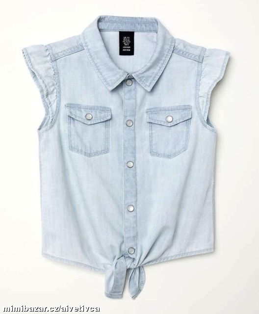 DÍVČÍ DŽÍNOVÁ KOŠILE...VEL.128