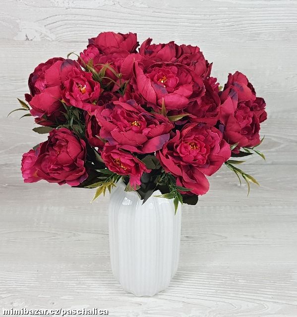 Pivoňky kytička 30 cm červená