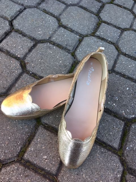 zlaté balerínky střevíčky