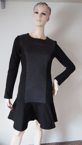 Pružné černošedé šaty, podzim, zima, NEXT, v.34-36