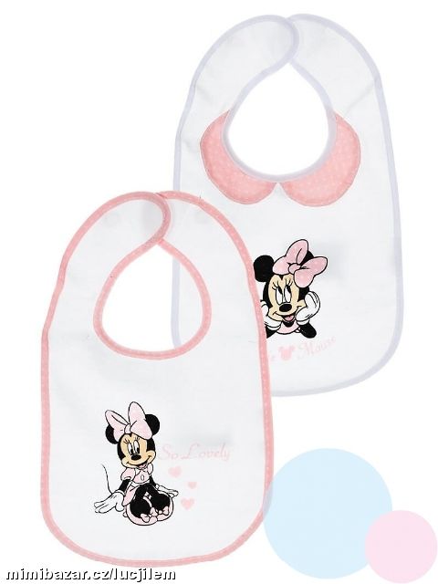 Bryndáčky Minnie Mouse 2 ks bílo růžové