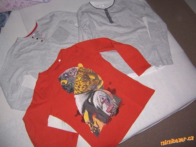 3x triko s dlouhým rukávem