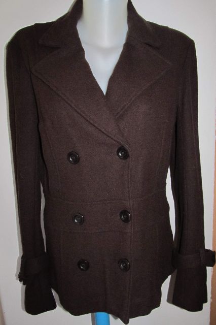 Flaušový kabátek, kabát polo vlněný + viscosa