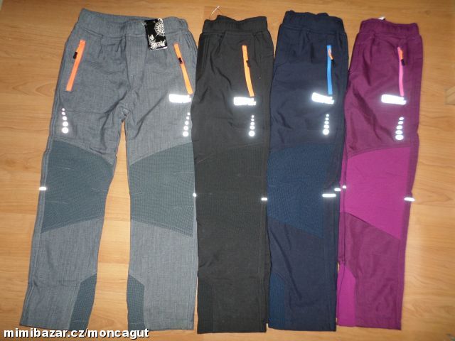 DĚTSKÉ SOFTSHELLOVÉ kalhoty - uvnitř s flísem