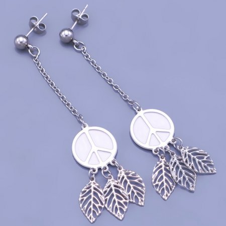 Náušnice z chir. oceli se symbolem míru-SKLAD