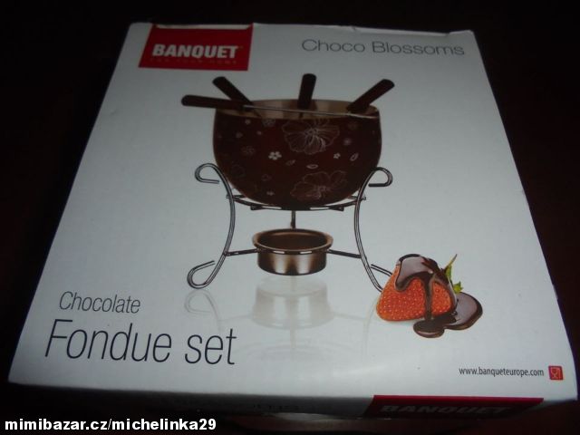 Elegantní sada pro přípravu čokoládového fondue