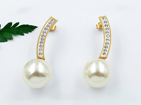 Náušnice z chirurgické oceli zlaté SKLADEM