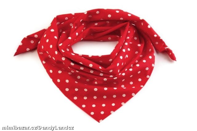 Motorkářský bavlněný šátek 90x90cm červený p.5mm