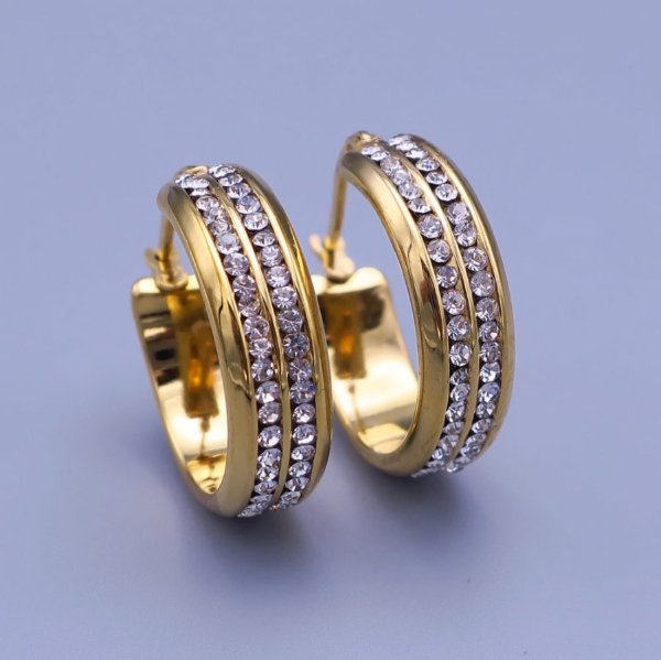 Zlacené kruhy z chir oceli velikosti 25mmSKLADEM