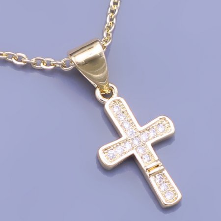 Zlacený přívěsek křížek 15mm z chirurgické oceli