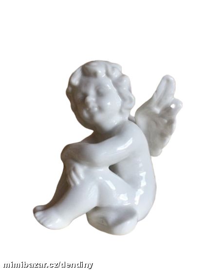 Obrázek k inzerátu: Porcelánový sedící anděl 10cm