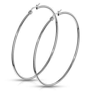 Ocelové náušnice - kruhy 70 mm SKLADEM