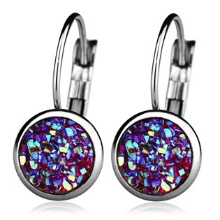 Ocelové náušnice, AMETHYST SKLADEM