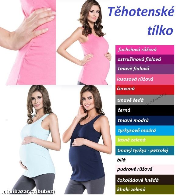 Dámské tílko top na ramínka - těhotenské EVELINA
