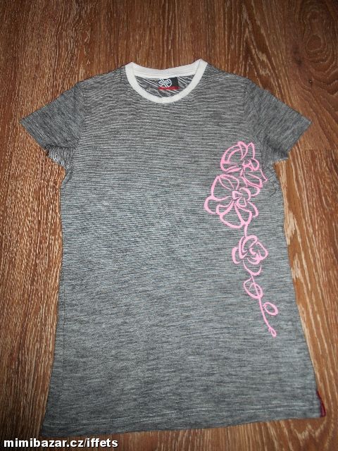 šedé delší dívčí tričko tunika SAM73 158