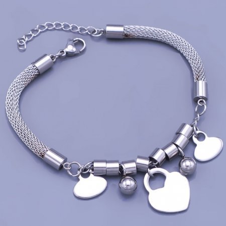 Náramek se srdíčkem z chir. oceli-SKLADEM
