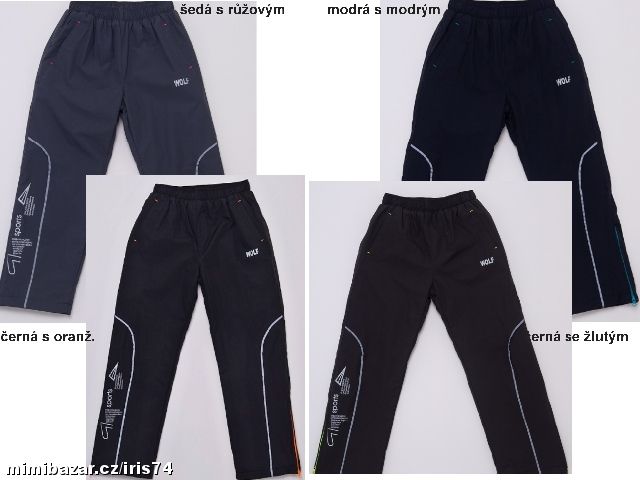 Oblíbené šusťákové kalhoty zateplené flesem