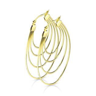 Zlacené ocelové náušnice kruhy SKLADEM