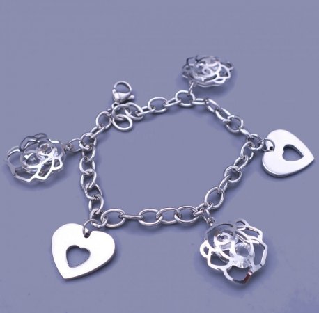 Ocelový náramek s přívěsky-SKLADEM