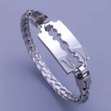 Pevný náramek Žiletka z chirurgické oceli-SKLADEM