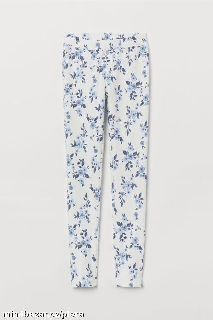 Květované riflové legíny