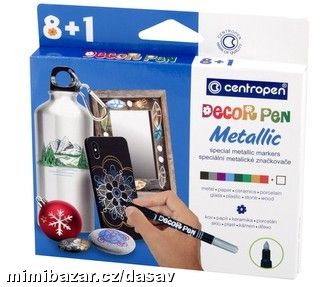 Popisovače - fixy Decorpen Metallic 8 + 1